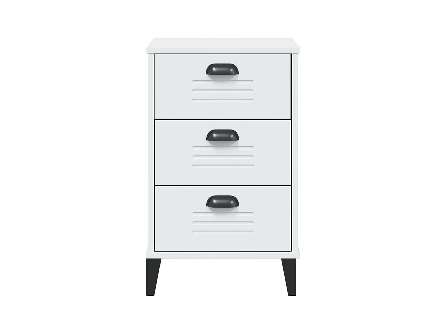 Table de chevet VIKEN blanc bois de pin solide
