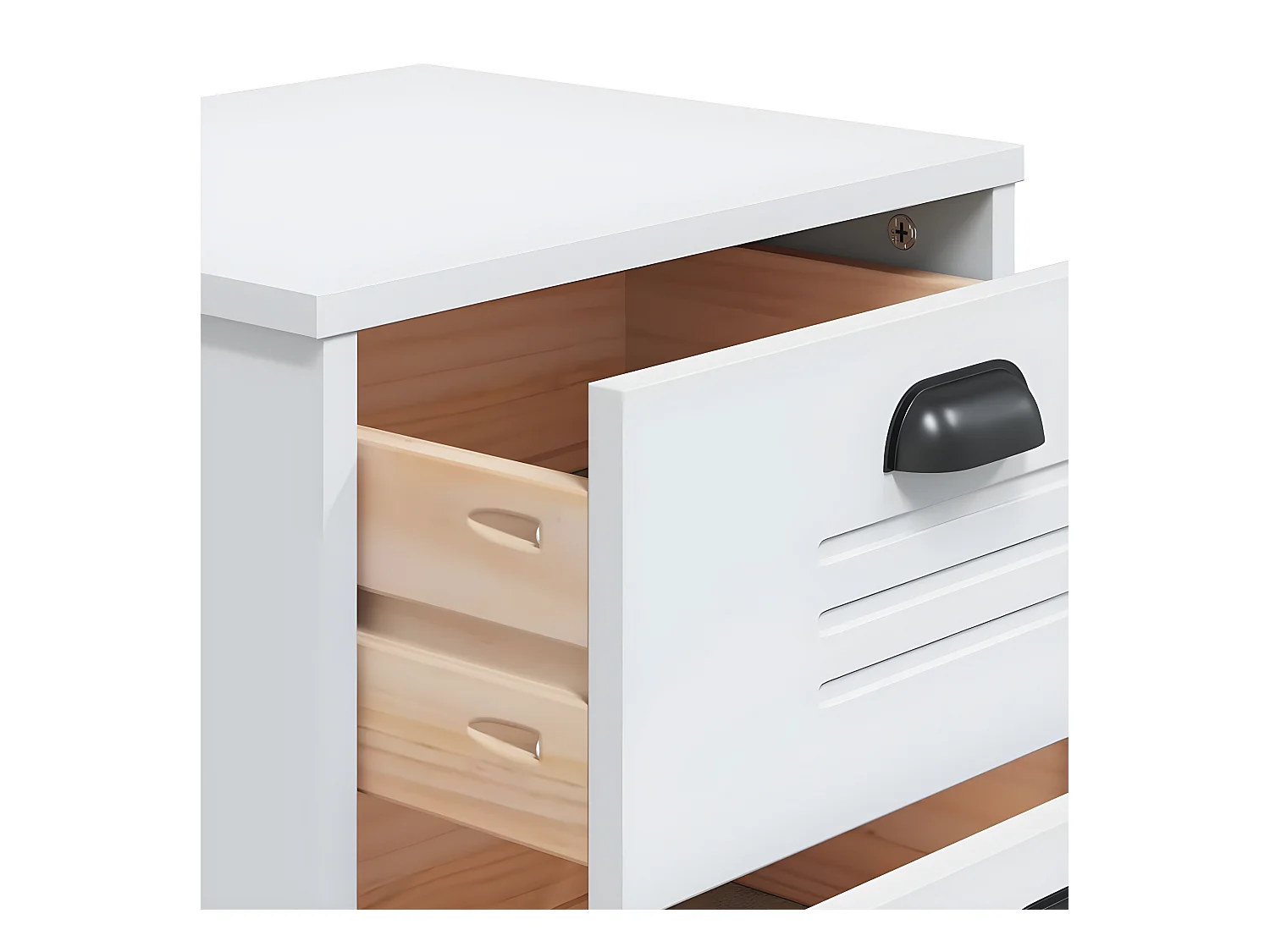 Table de chevet VIKEN blanc bois de pin solide