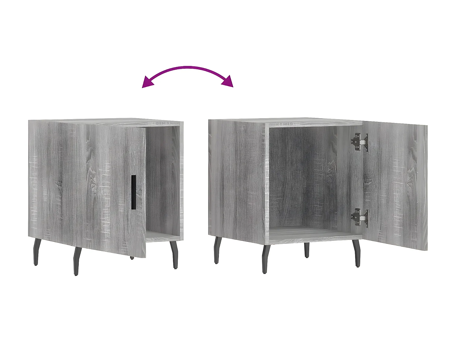 Tables de chevet 2 pièces sonoma gris 40x40x50cm bois d'ingénierie