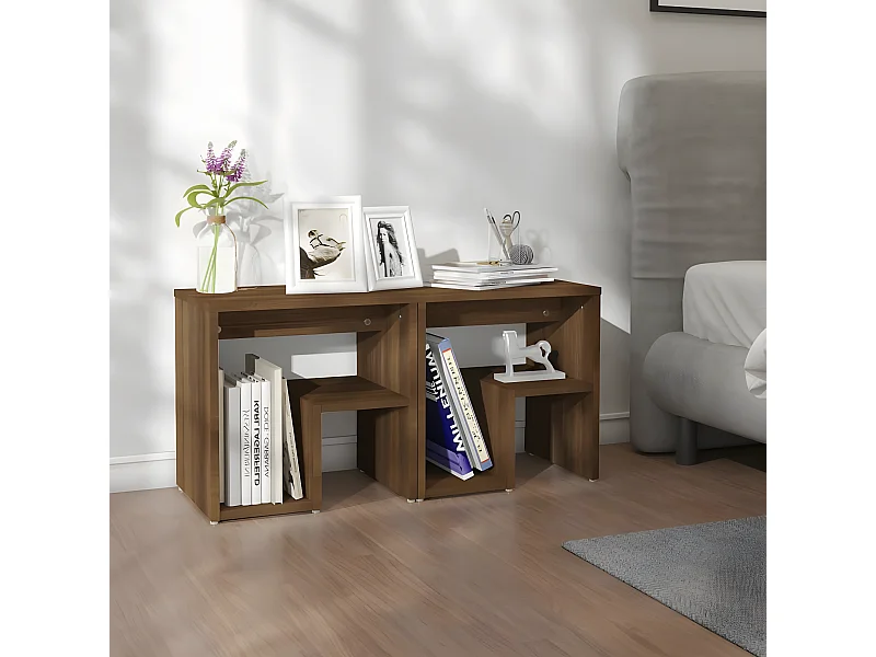 Tables de chevet 2 pièces Chêne marron 40x30x40 cm Bois ingénierie