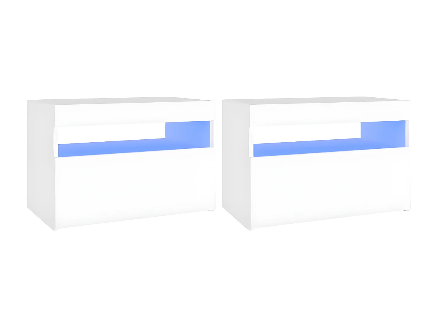 Nachtkastjes 2 st LED-verlichting 60x35x40 cm bewerkt hout wit