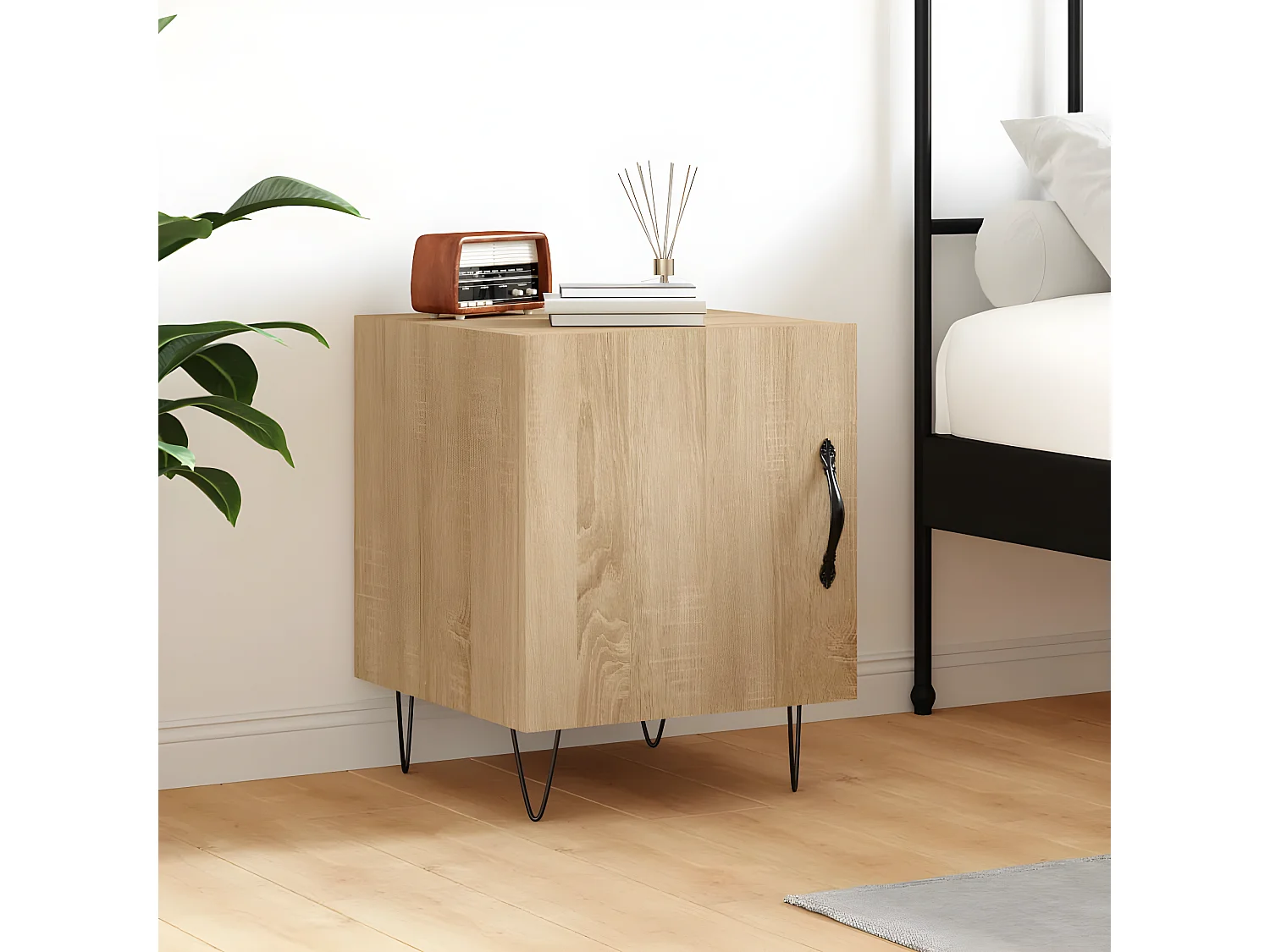 Table de chevet chêne sonoma 40x40x50 cm bois d’ingénierie