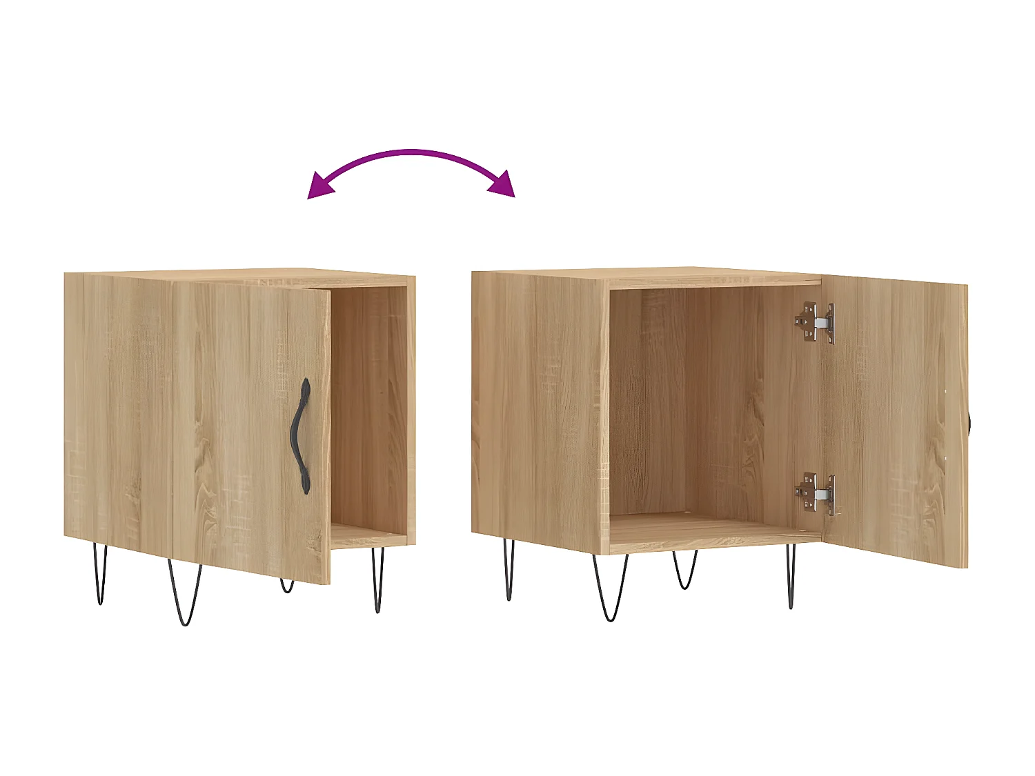 Table de chevet chêne sonoma 40x40x50 cm bois d’ingénierie