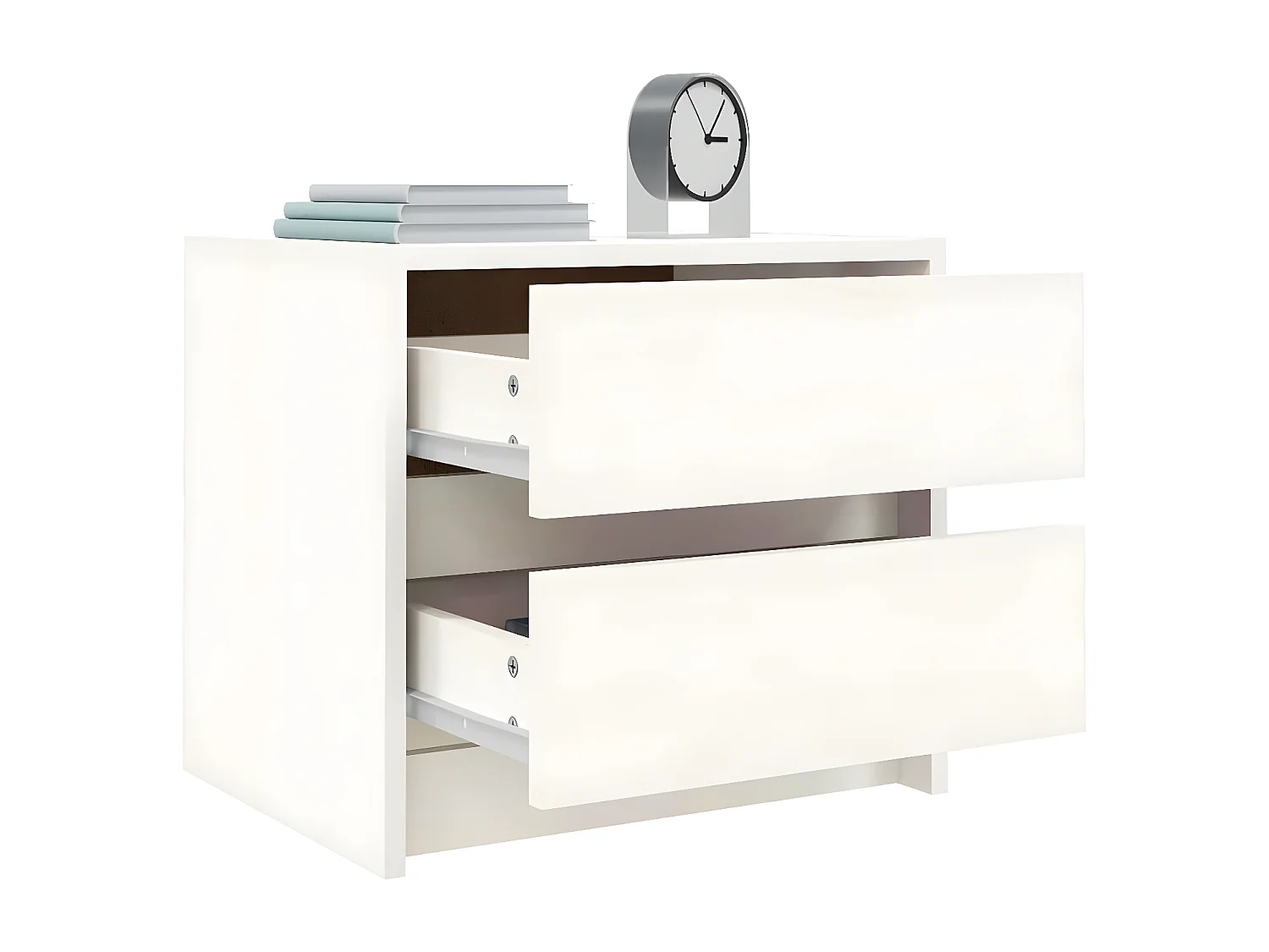 Table de chevet blanc 40x31x35,5 cm bois de pin massif