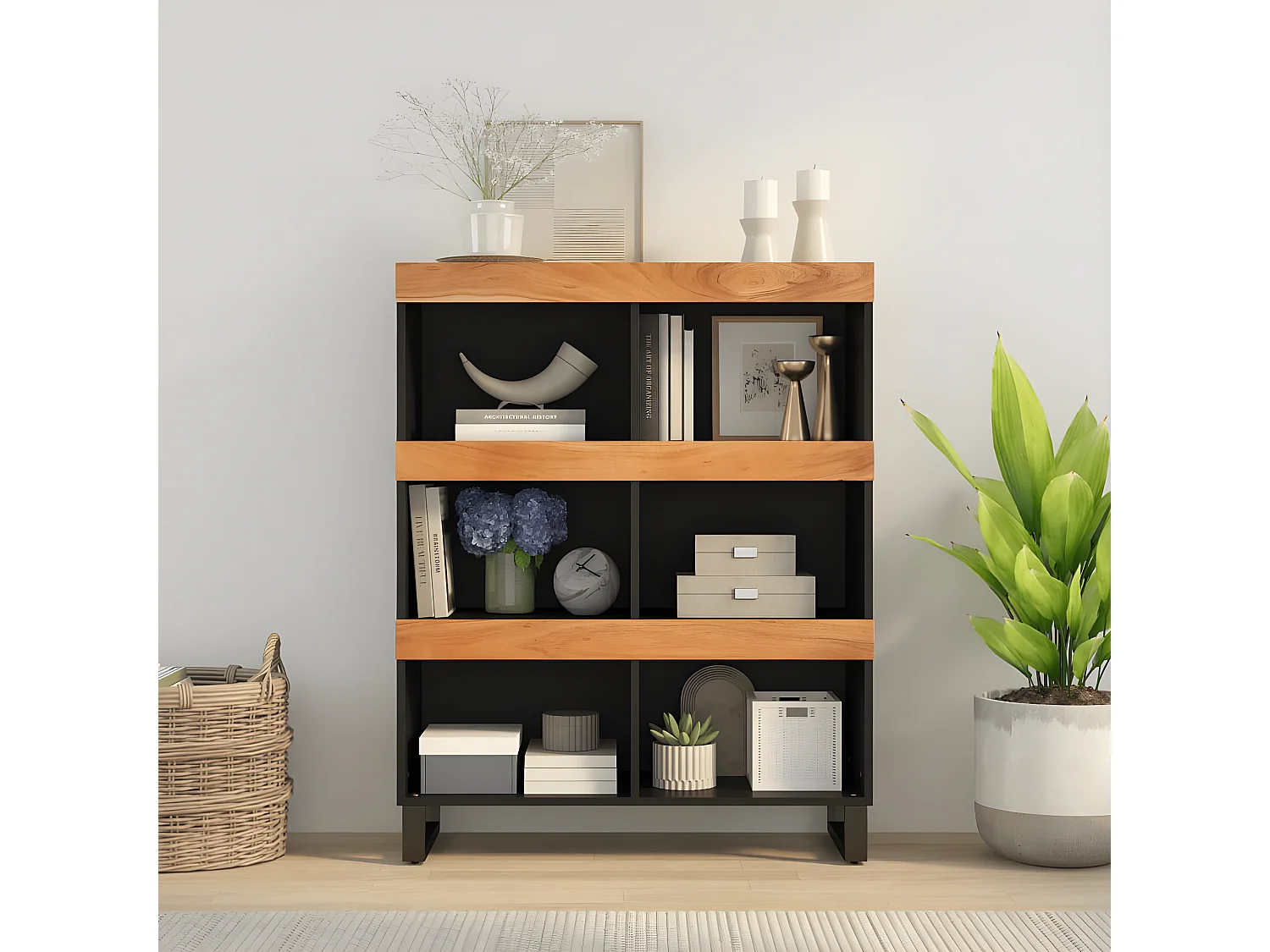 Armario auxiliar madera maciza de acacia 85x33x107 cm