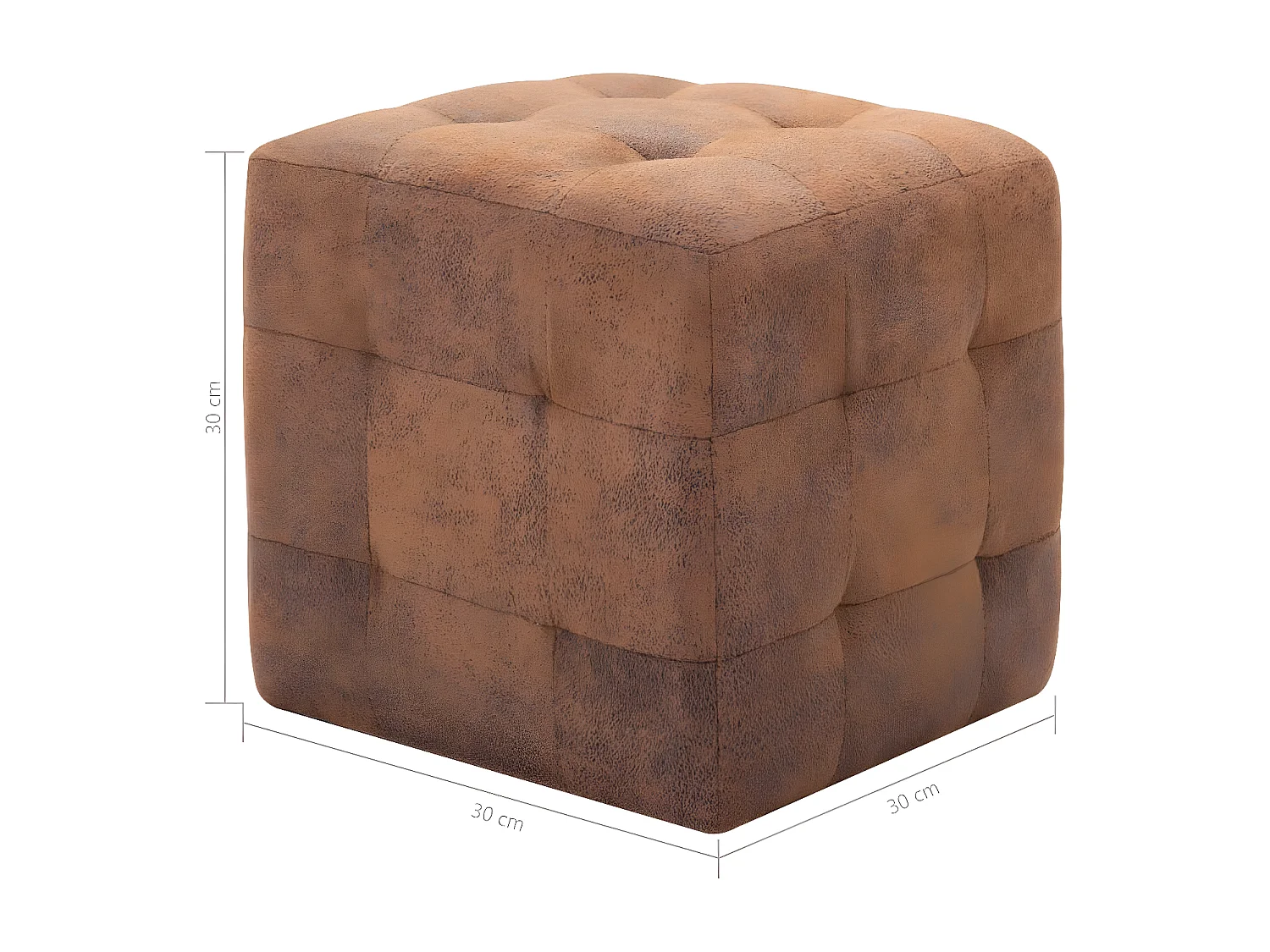 2 pièces Tables de chevet Marron 30x30x30 cm Similicuir daim