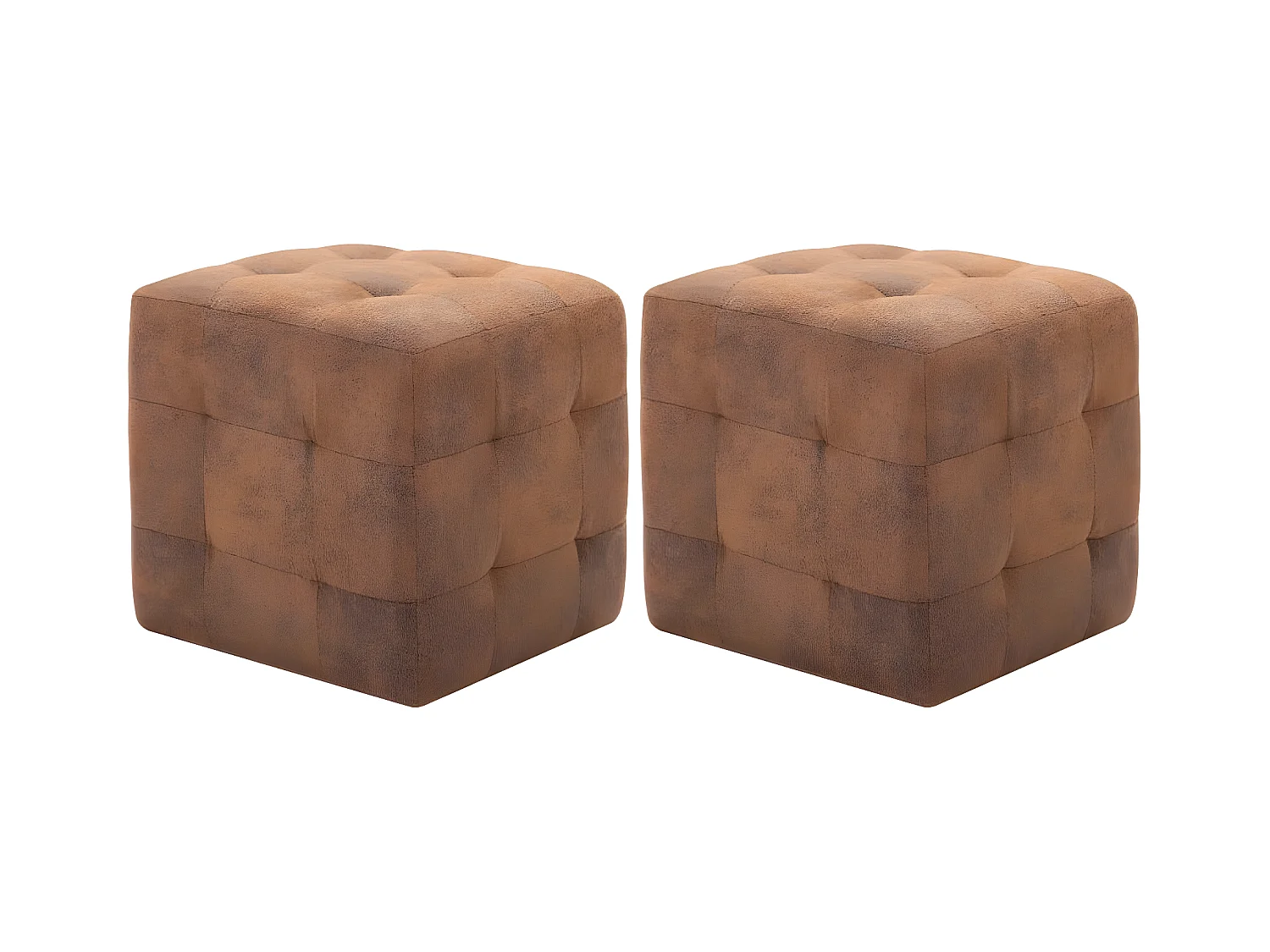 2 pièces Tables de chevet Marron 30x30x30 cm Similicuir daim