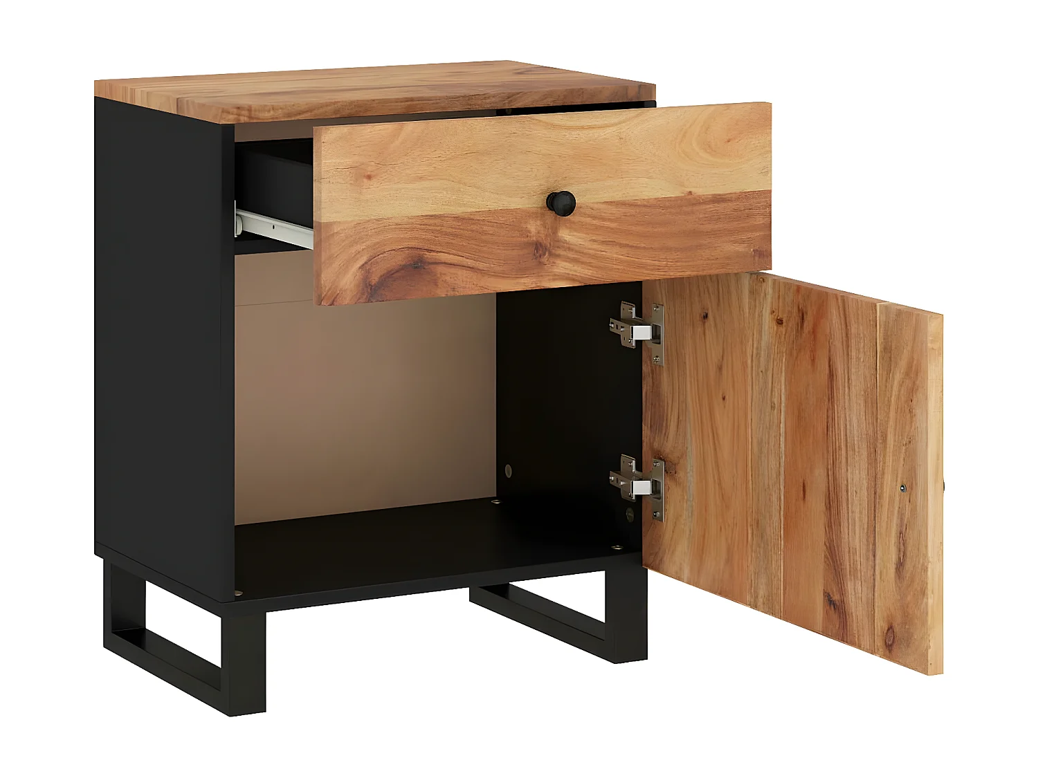 Table de chevet 50x33x60cm Bois d'acacia solide et d'ingénierie