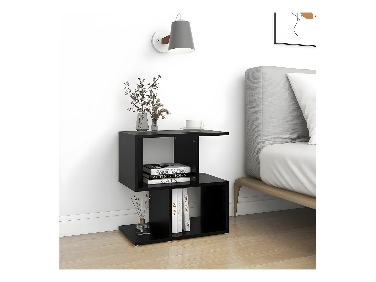 Tables de chevet 2 pièces Noir 50x30x51,5 cm Aggloméré