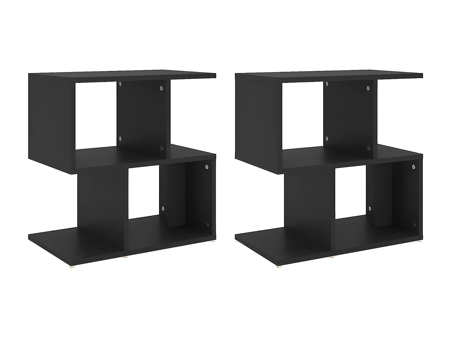 Nachtkastjes 2 st 50x30x51,5 cm bewerkt hout zwart