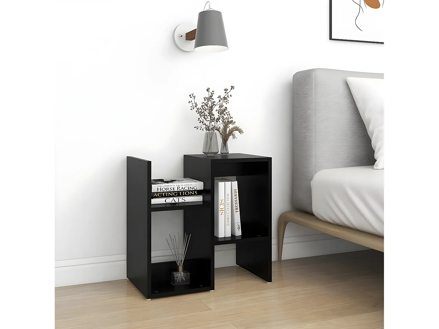 Nachtkastjes 2 st 50x30x51,5 cm bewerkt hout zwart