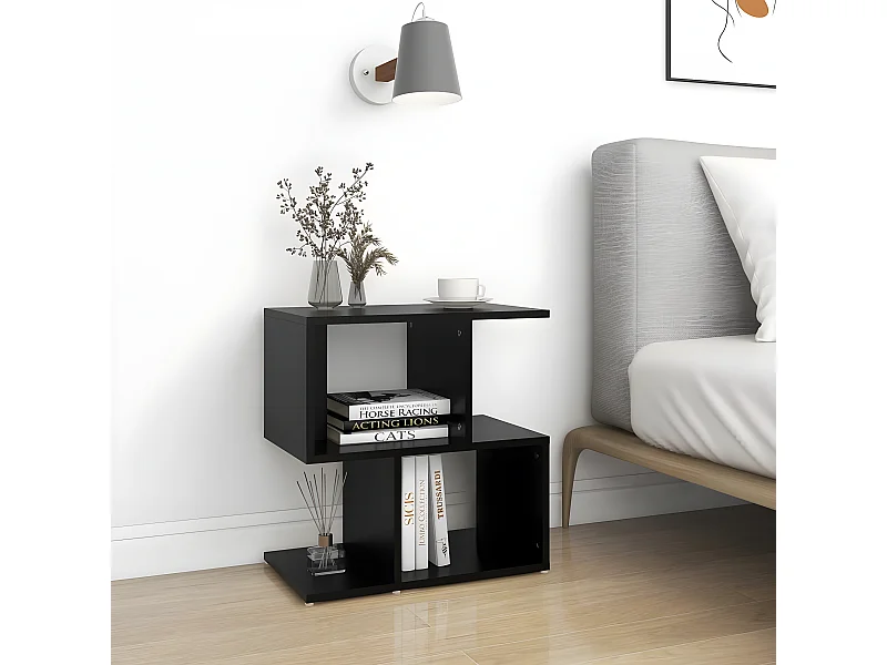 Tables de chevet 2 pièces Noir 50x30x51,5 cm Aggloméré