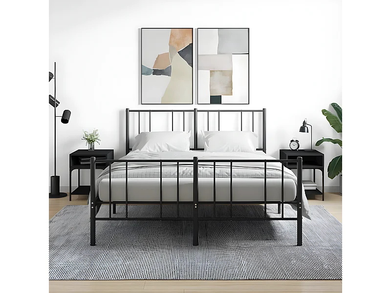 Mesas de cabeceira 2 peças 40x41x50 cm derivados de madeira preto