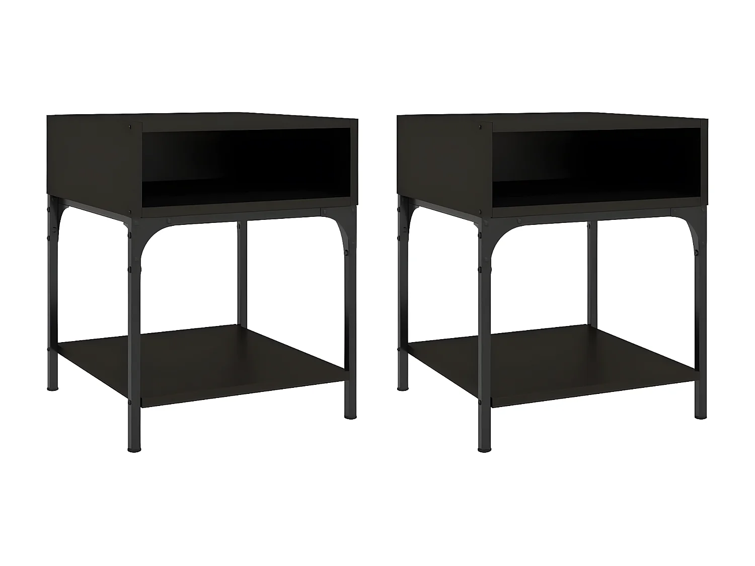 Mesitas de noche 2 unidades madera de ingeniería negro 40x41x50 cm