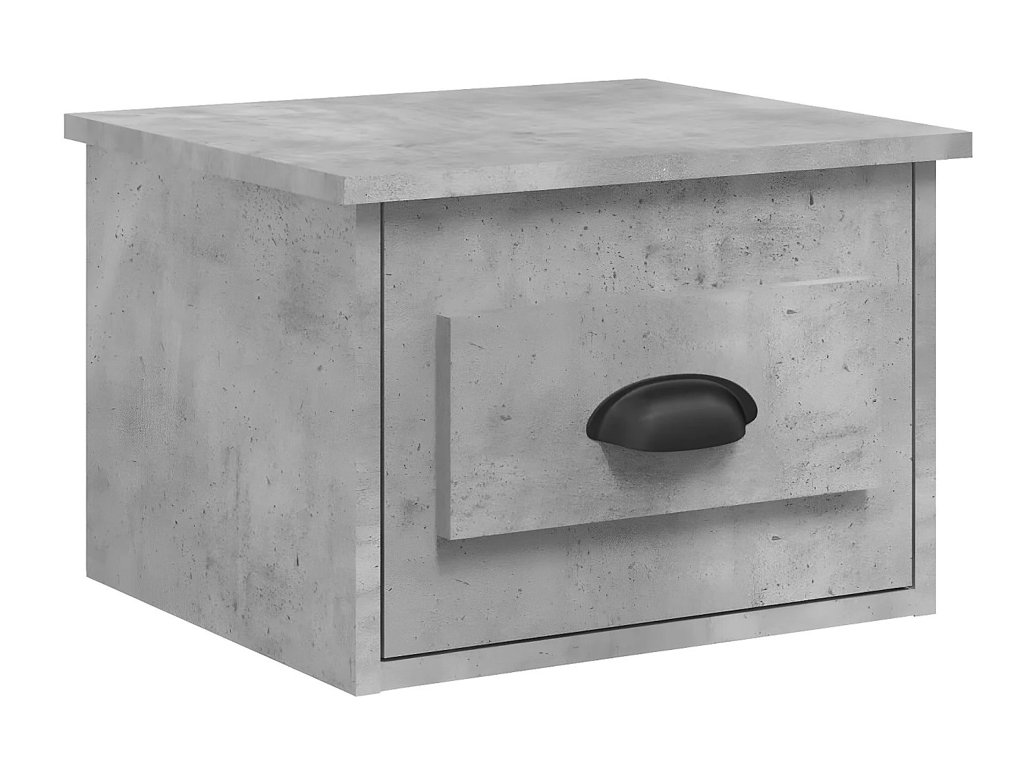 Table de chevet murale gris béton 50x36x40 cm