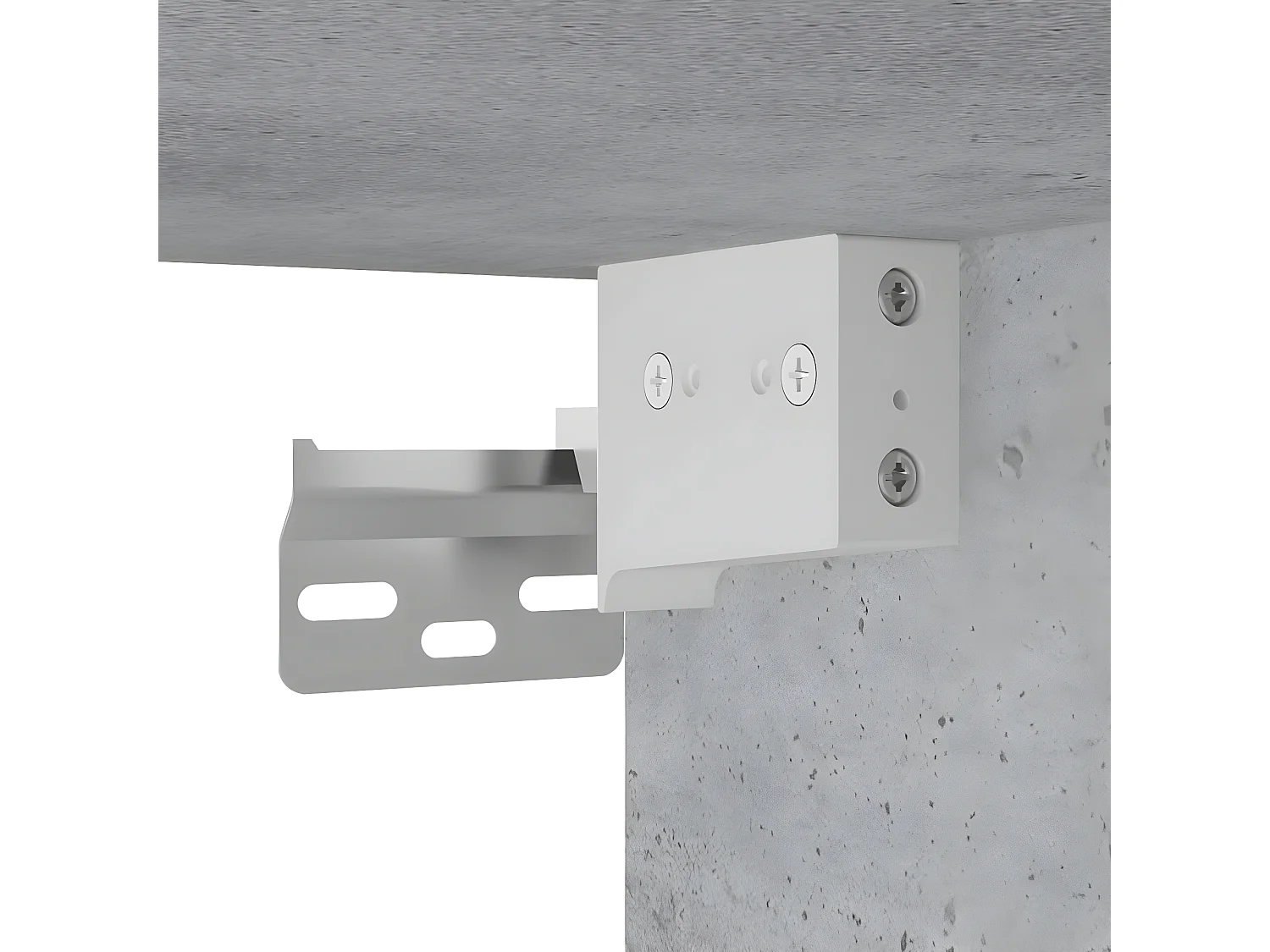 Table de chevet murale gris béton 50x36x40 cm