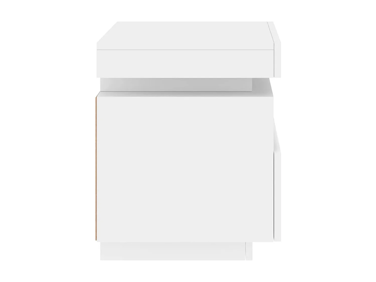 Armoires de chevet avec lumières LED 2 pièces blanc 40x39x48,5 cm