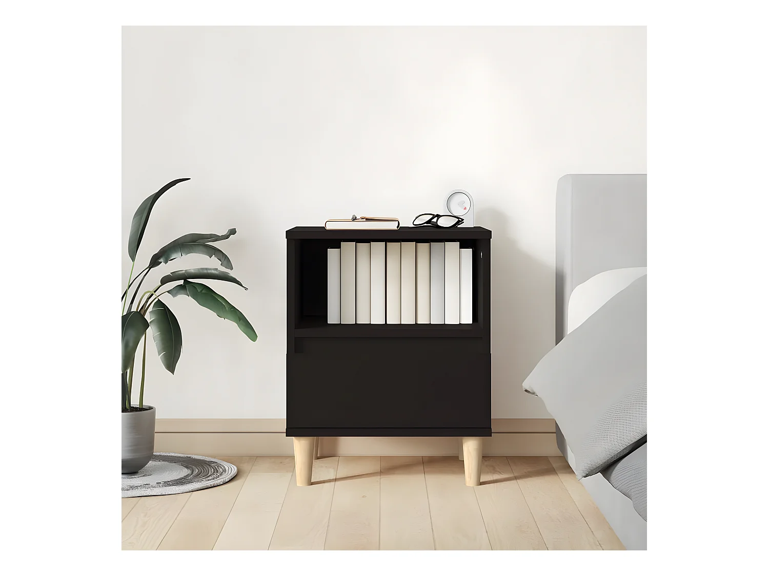 Table de chevet Noir 40x35x50 cm