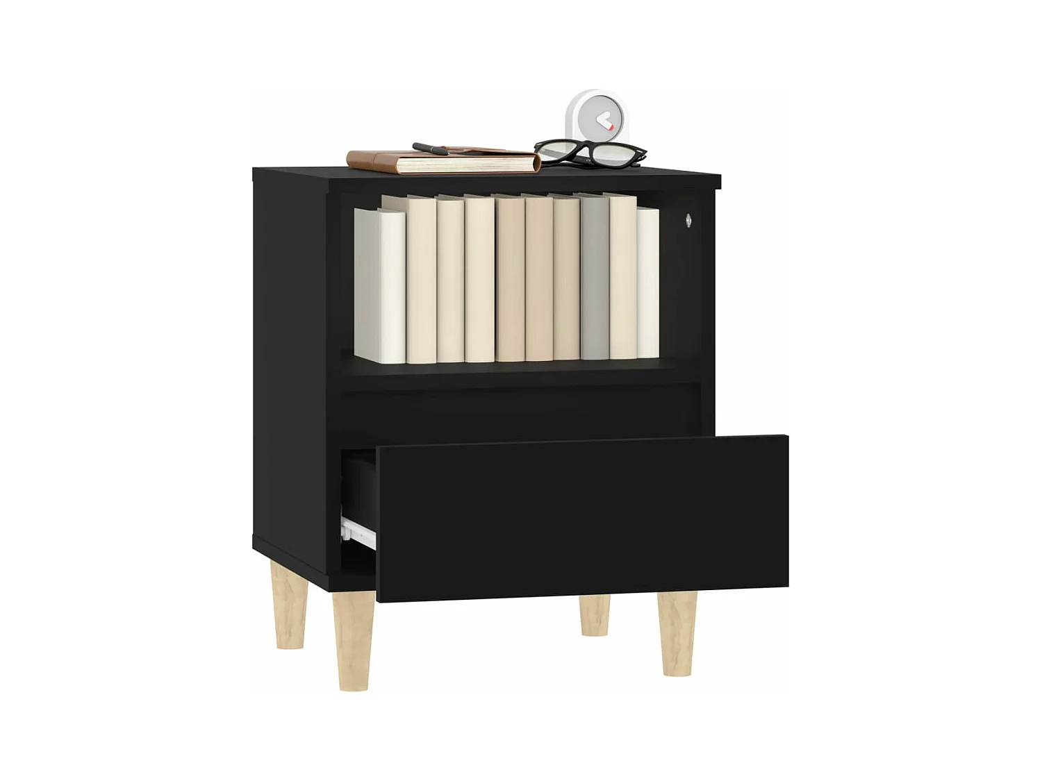 Table de chevet Noir 40x35x50 cm