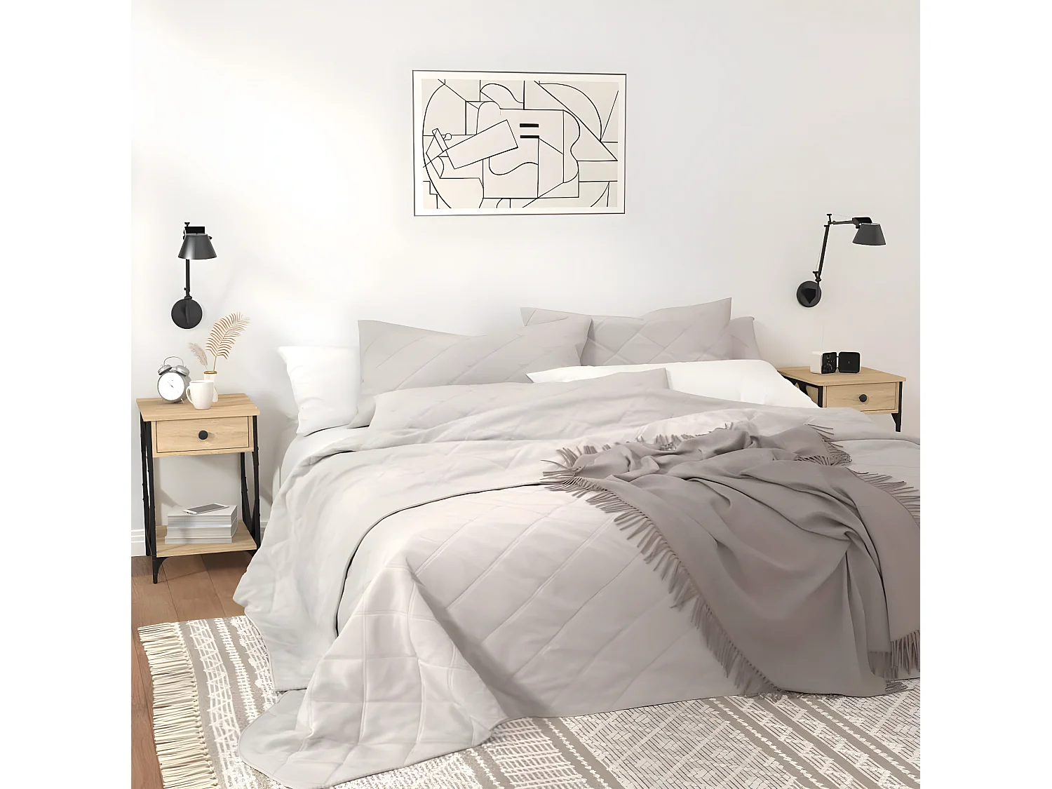 Mesitas noche 2 unidades madera contrachapada color roble 40x42x60cm