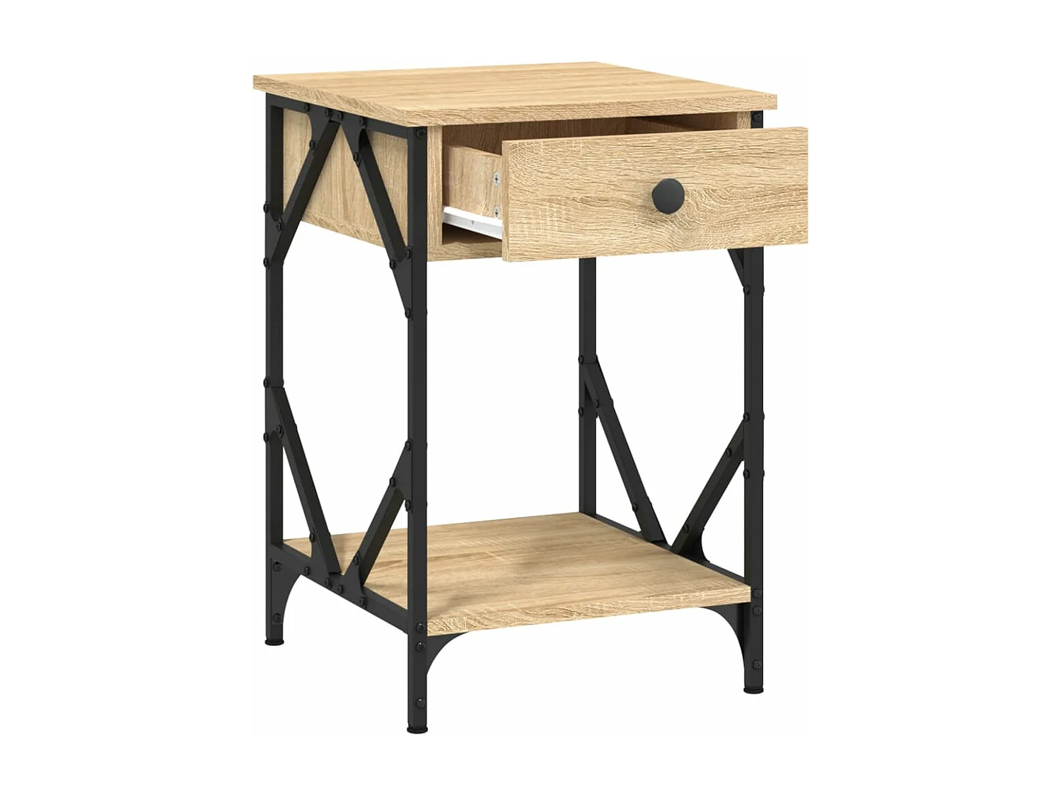 Mesitas noche 2 unidades madera contrachapada color roble 40x42x60cm