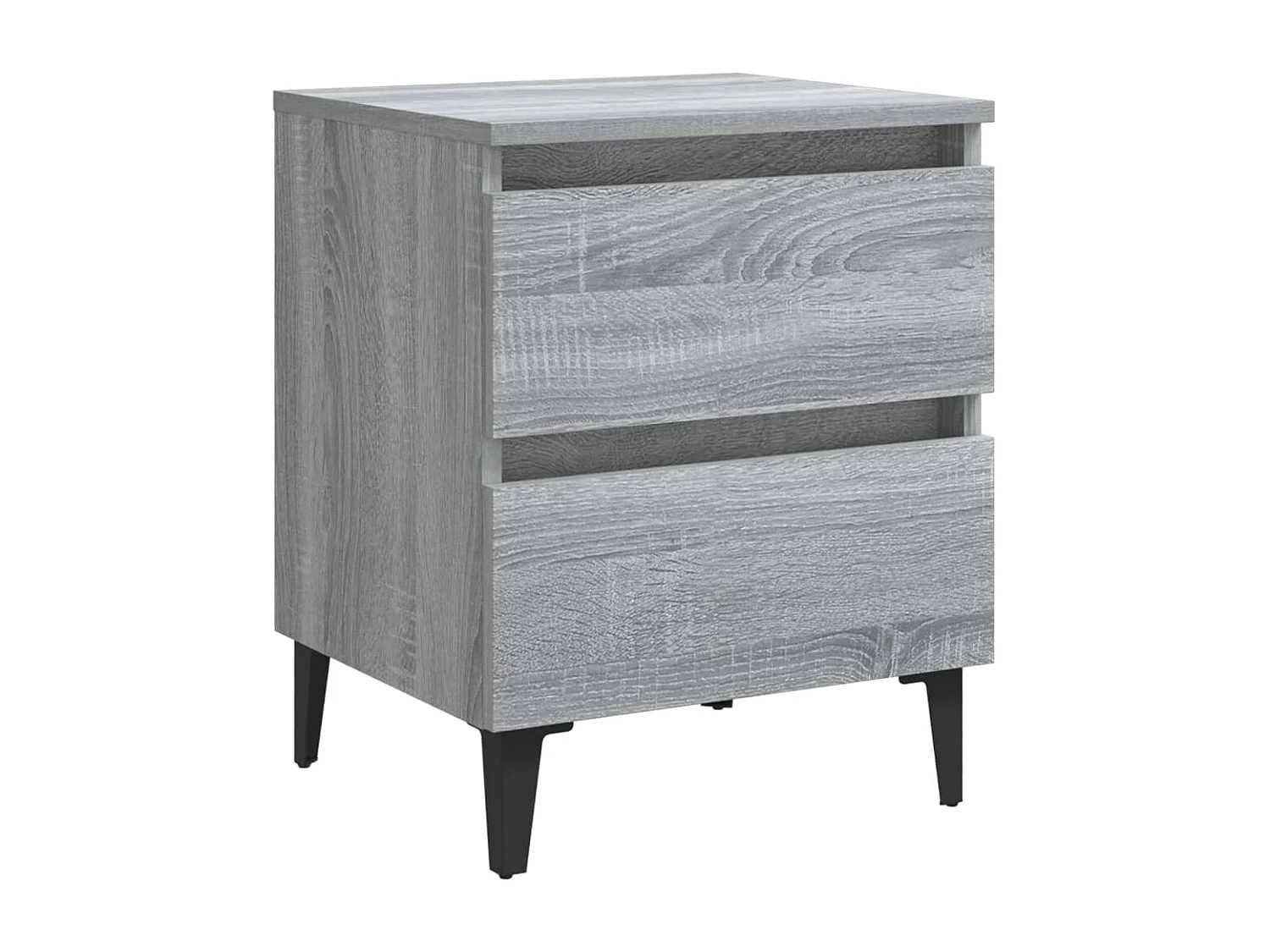 Nachtkastje met metalen poten 40x35x50 cm grijs sonoma eiken