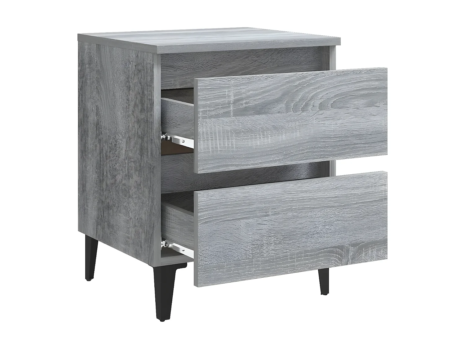 Nachtkastje met metalen poten 40x35x50 cm grijs sonoma eiken