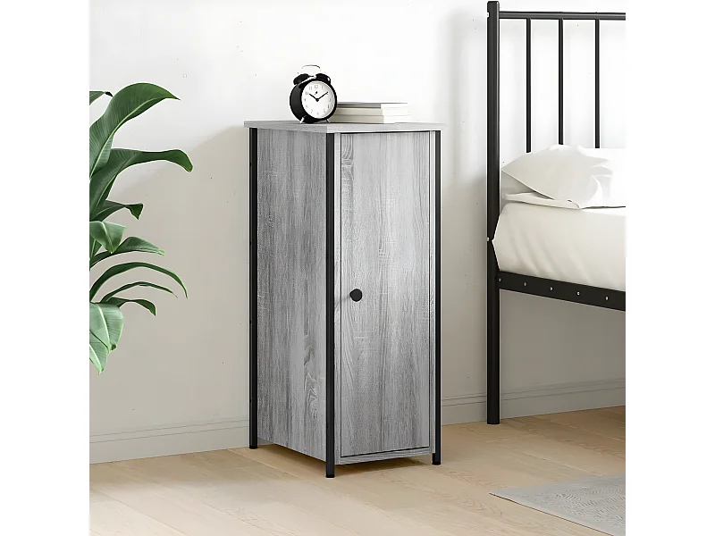 Mesa cabeceira 32x42x80 cm derivados de madeira cinzento sonoma