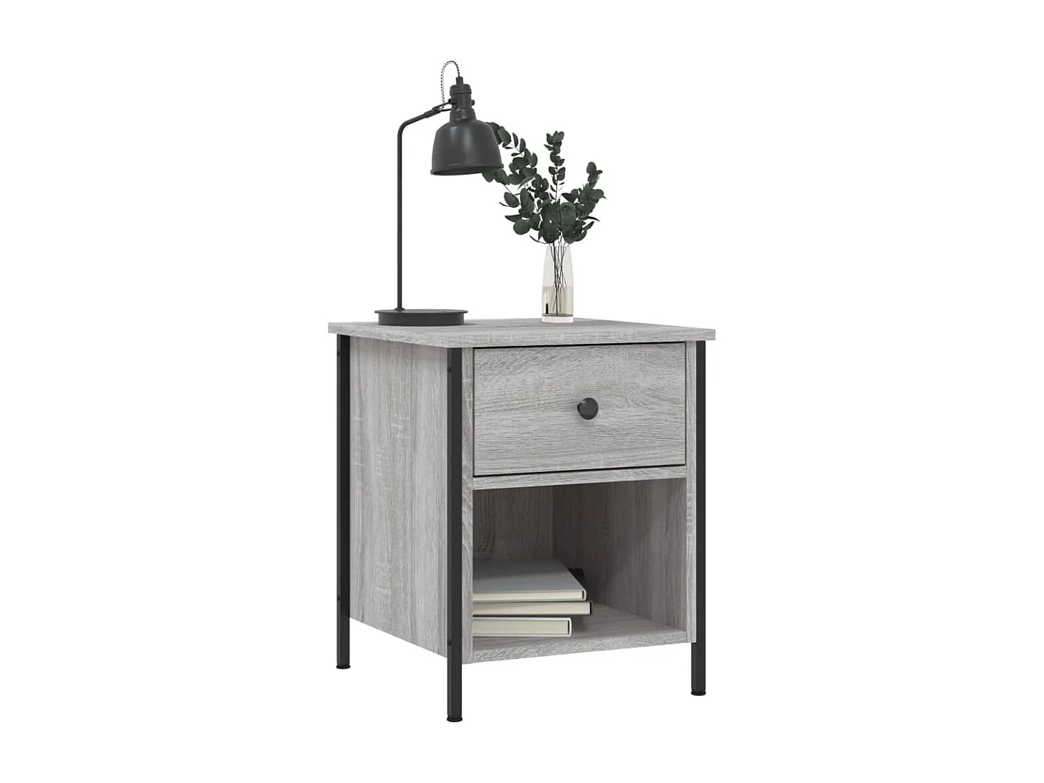 Table de chevet sonoma gris 40x42x50 cm bois d'ingénierie