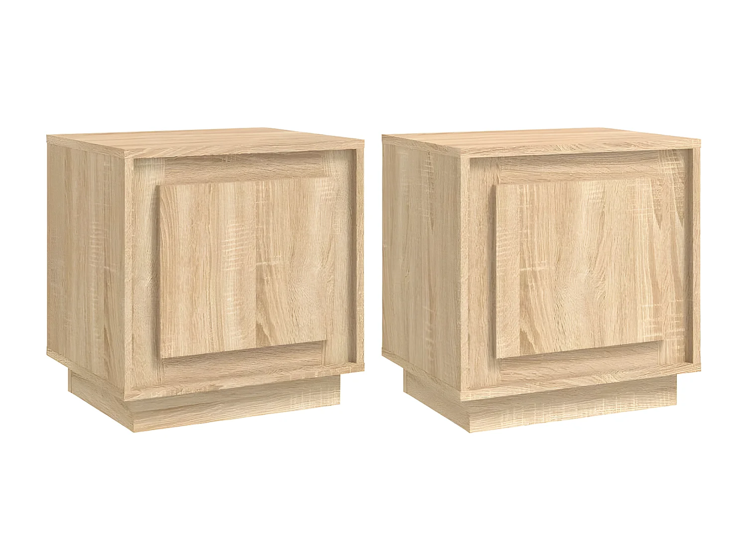 Mesitas de noche 2 unidades madera contrachapada roble 44x35x45 cm