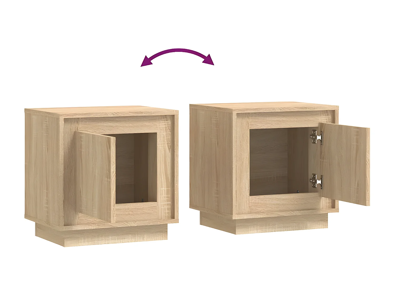 Mesitas de noche 2 unidades madera contrachapada roble 44x35x45 cm