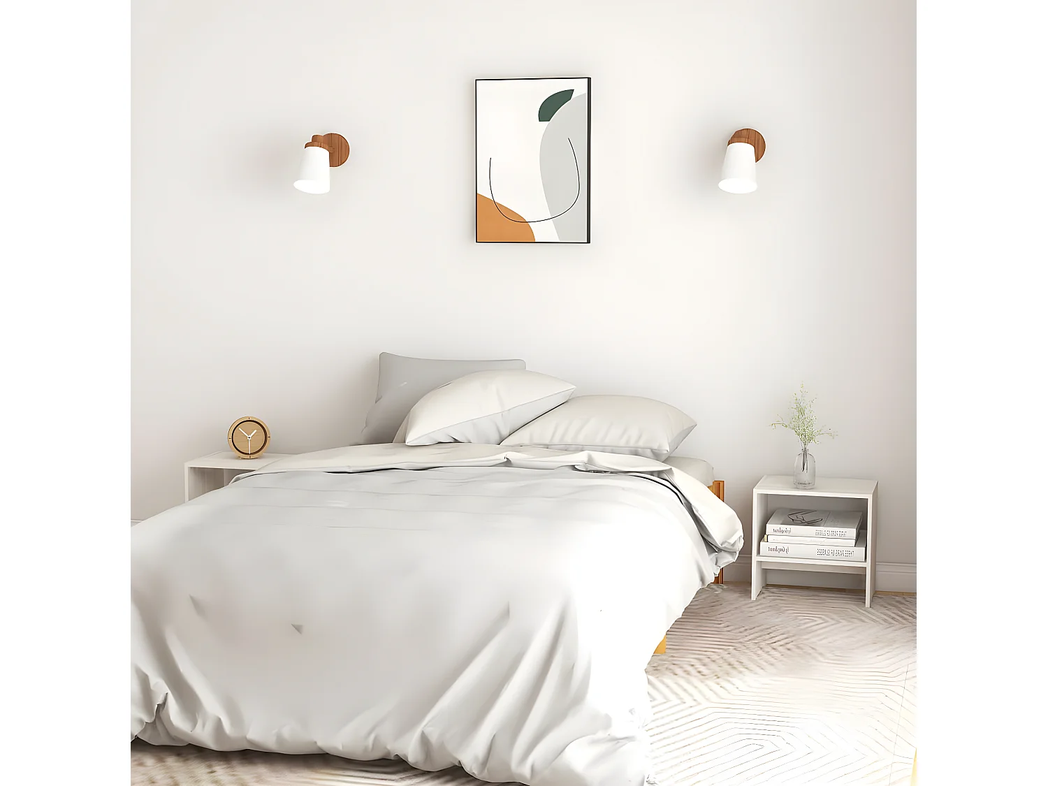 Table de chevet Blanc 40x30,5x40 cm Bois de pin massif