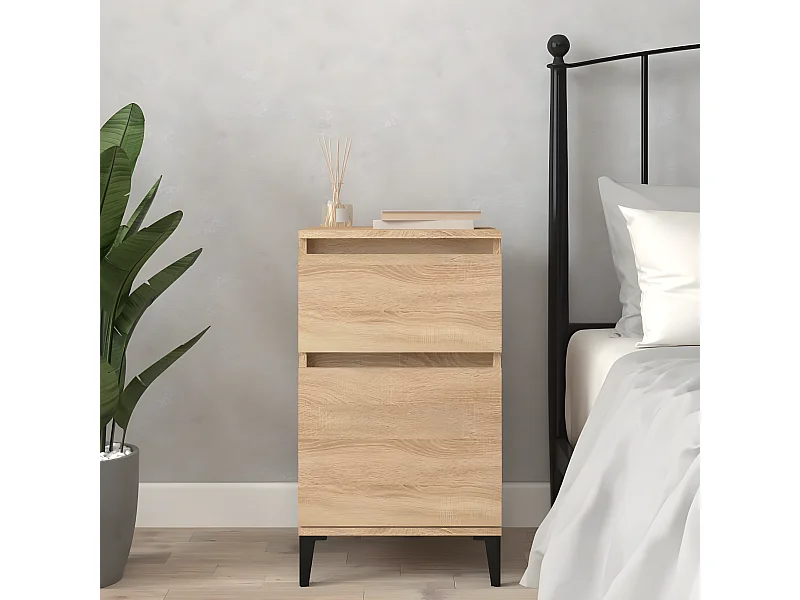 Table de chevet chêne sonoma 40x35x70 cm