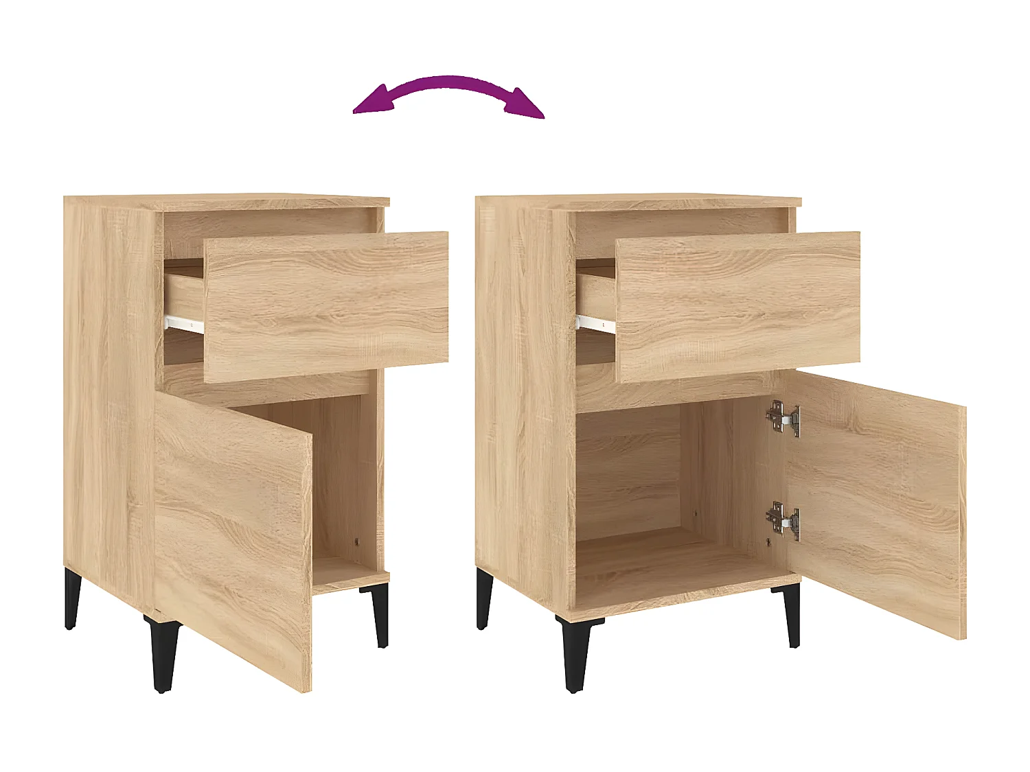 Table de chevet chêne sonoma 40x35x70 cm