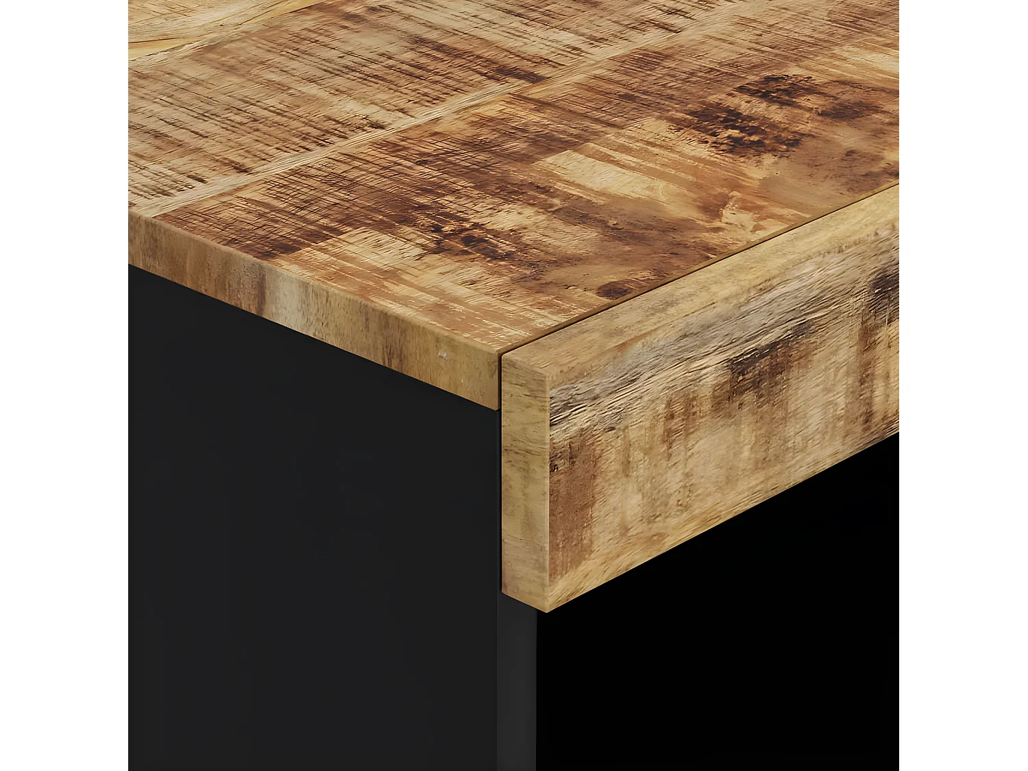 Armario auxiliar madera maciza de mango 60x33x75 cm