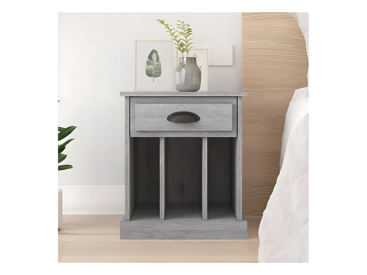 Table de chevet sonoma gris 43x36x50 cm