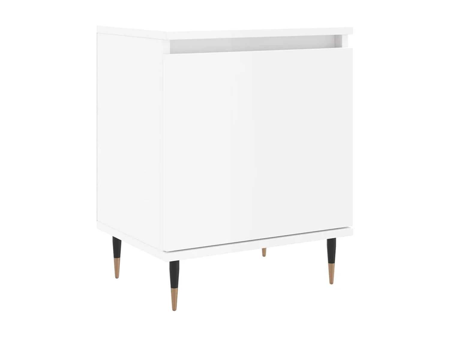 Table de chevet blanc brillant 40x30x50 cm bois d’ingénierie