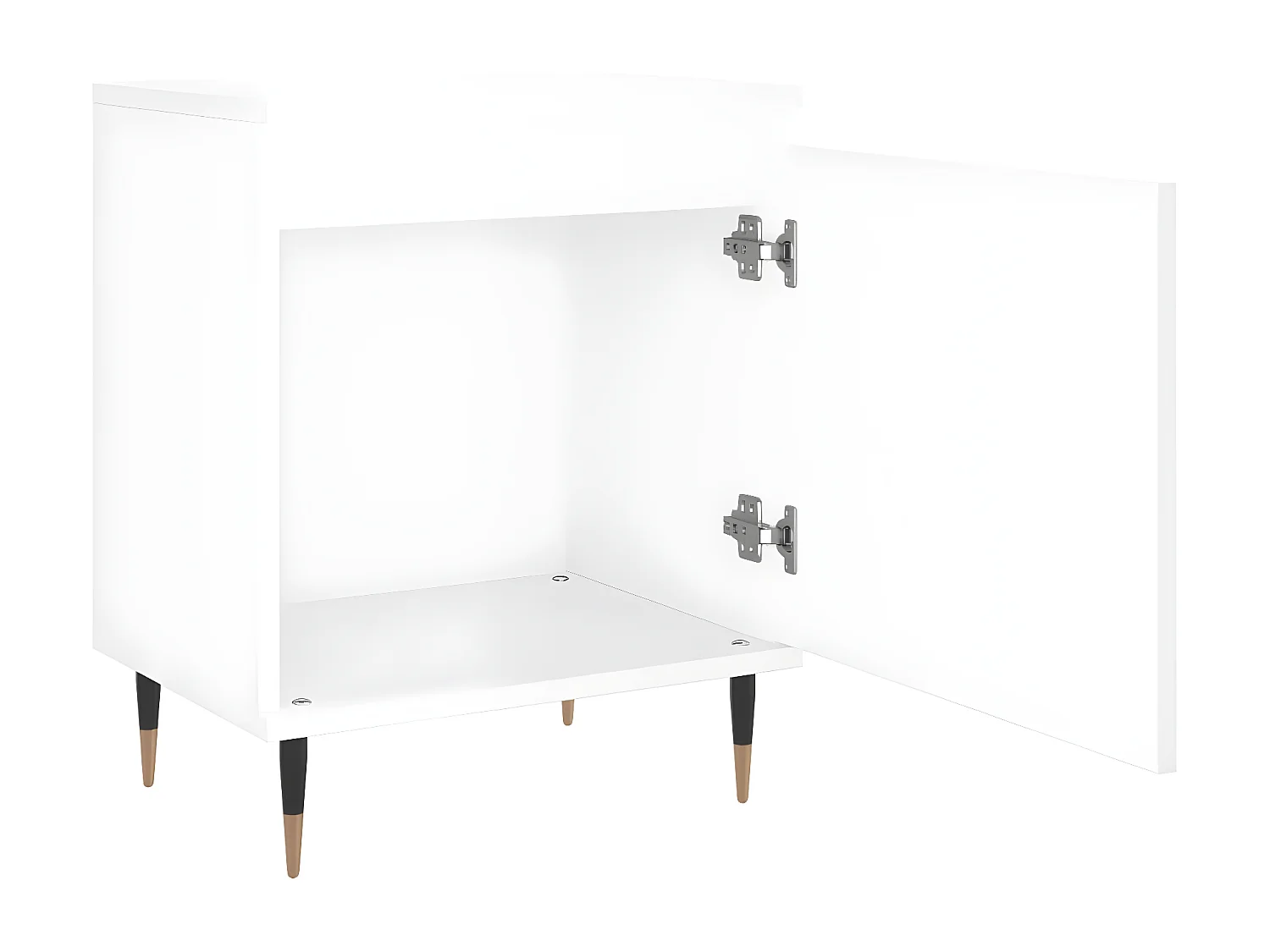 Table de chevet blanc brillant 40x30x50 cm bois d’ingénierie