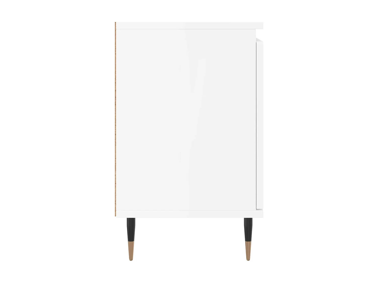 Table de chevet blanc brillant 40x30x50 cm bois d’ingénierie