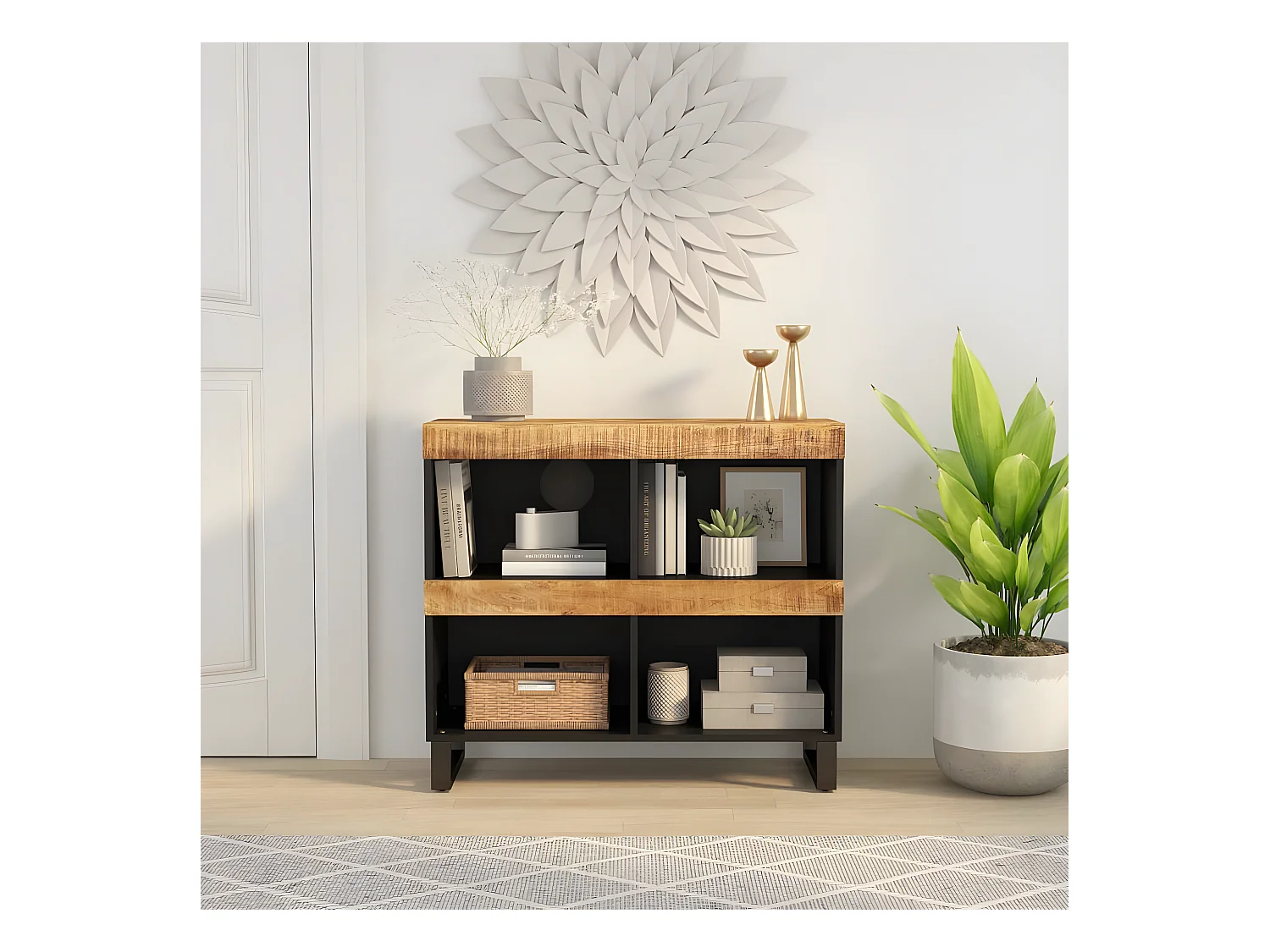 Armoire latérale 85x33x75 cm bois massif de manguier