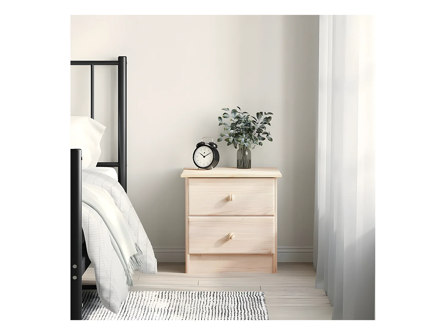 Table de chevet ALTA 43x35x40,5 cm bois de pin massif