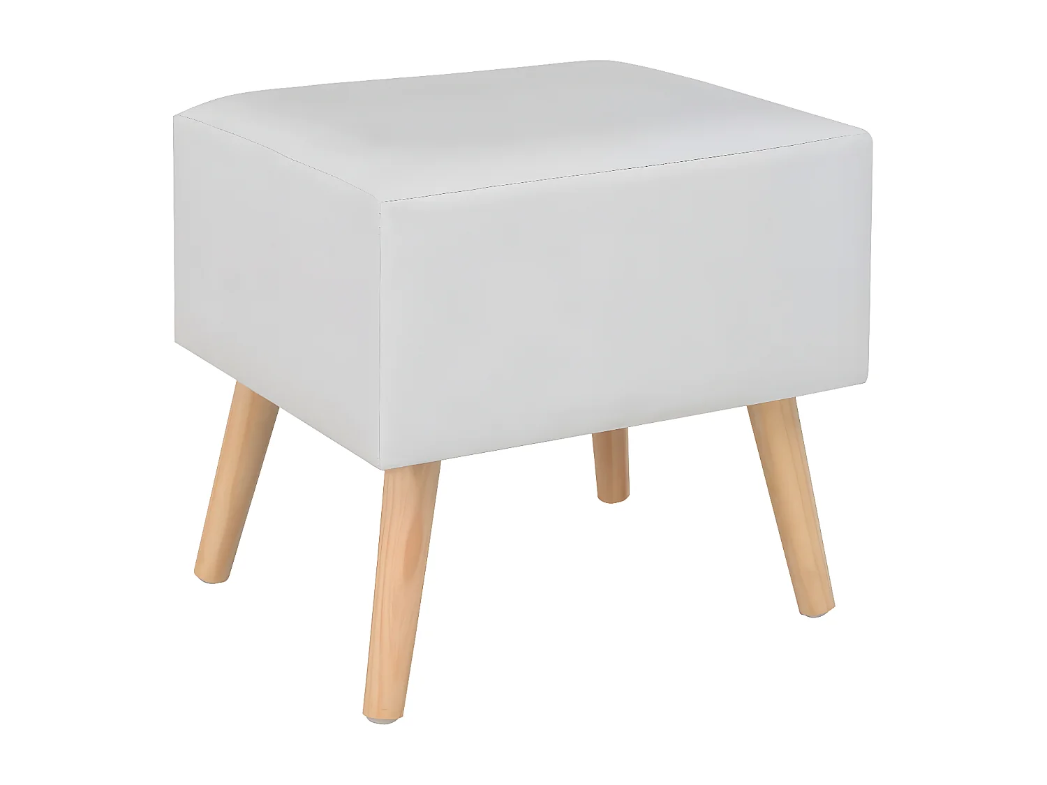 Table de chevet Blanc 40x35x40 cm Similicuir