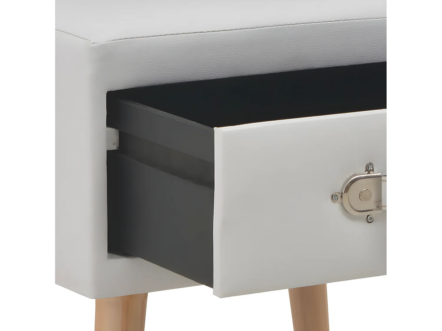 Table de chevet Blanc 40x35x40 cm Similicuir