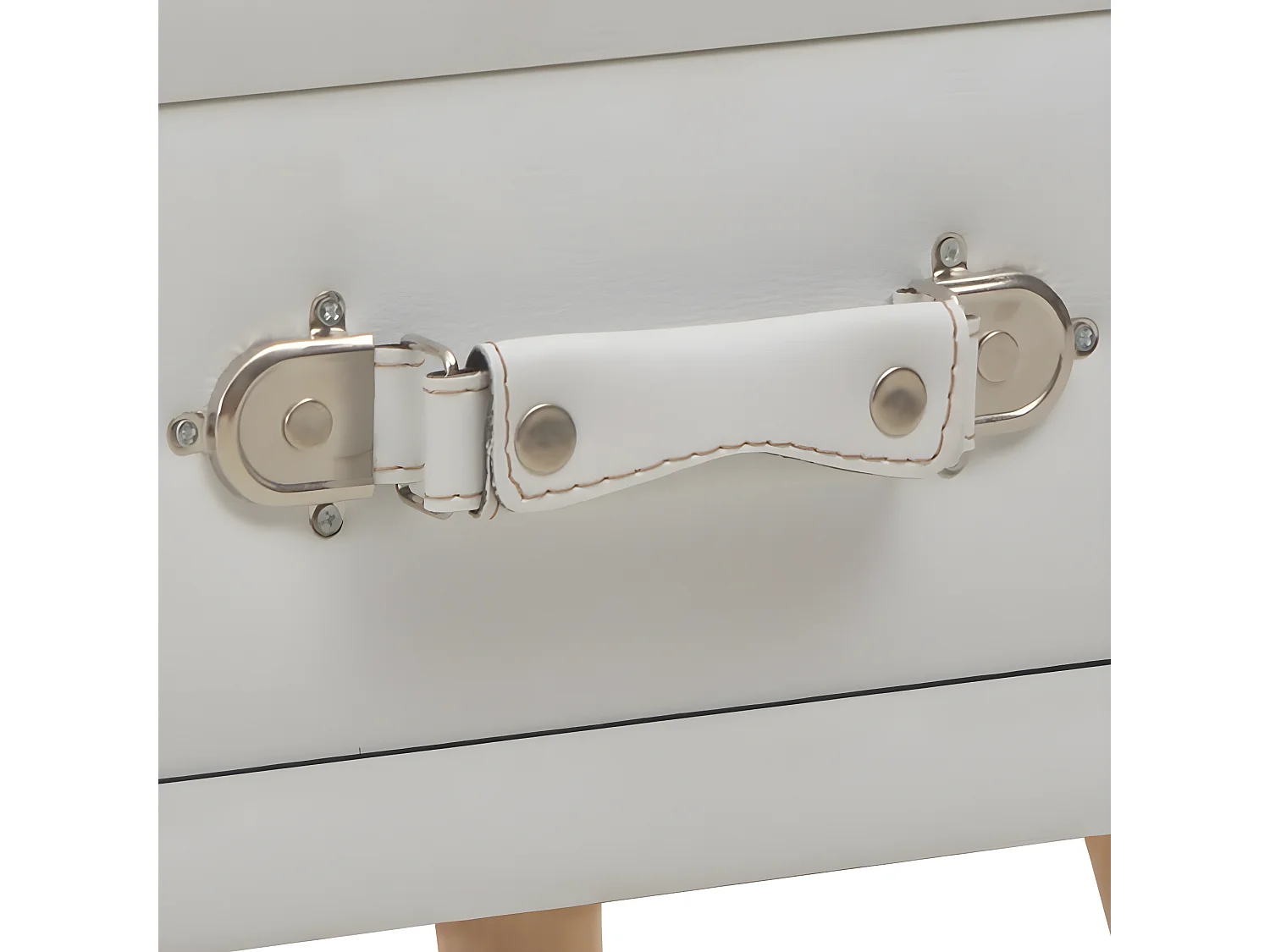 Table de chevet Blanc 40x35x40 cm Similicuir