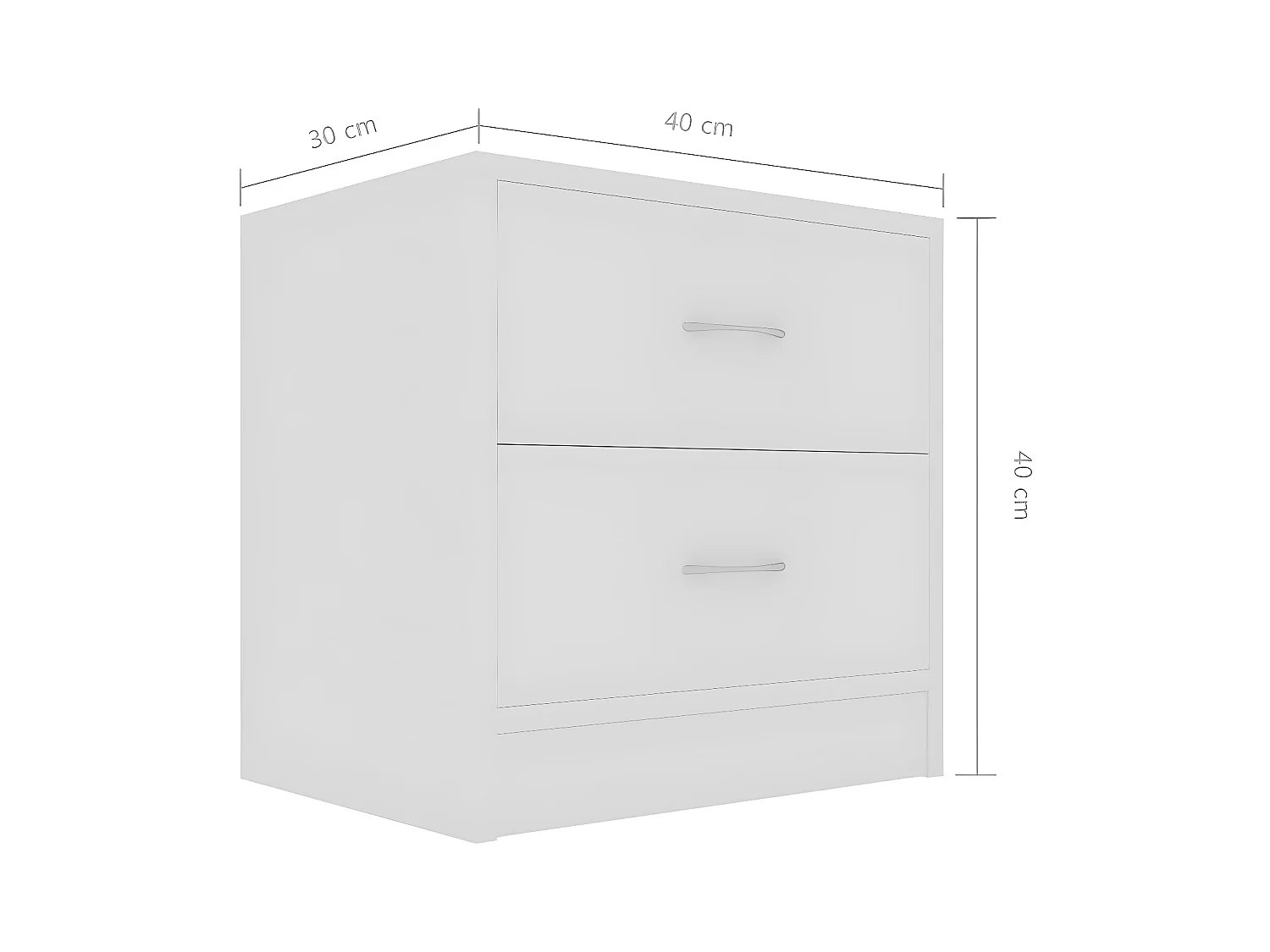 Table de chevet Blanc 40x30x40 cm Bois d'ingénierie