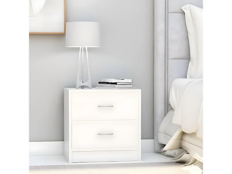 Table de chevet Blanc 40x30x40 cm Bois d'ingénierie