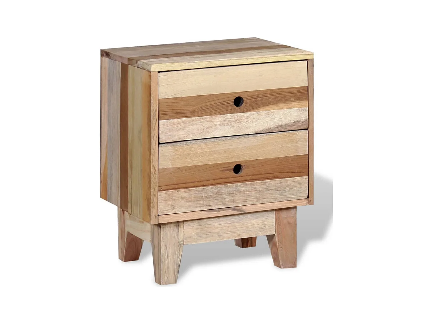 Mesita de noche de madera reciclada maciza