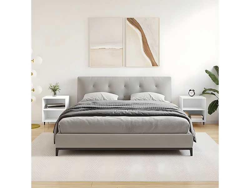 Mesas de cabeceira 2peças 40x30x50 cm derivados de madeira branco