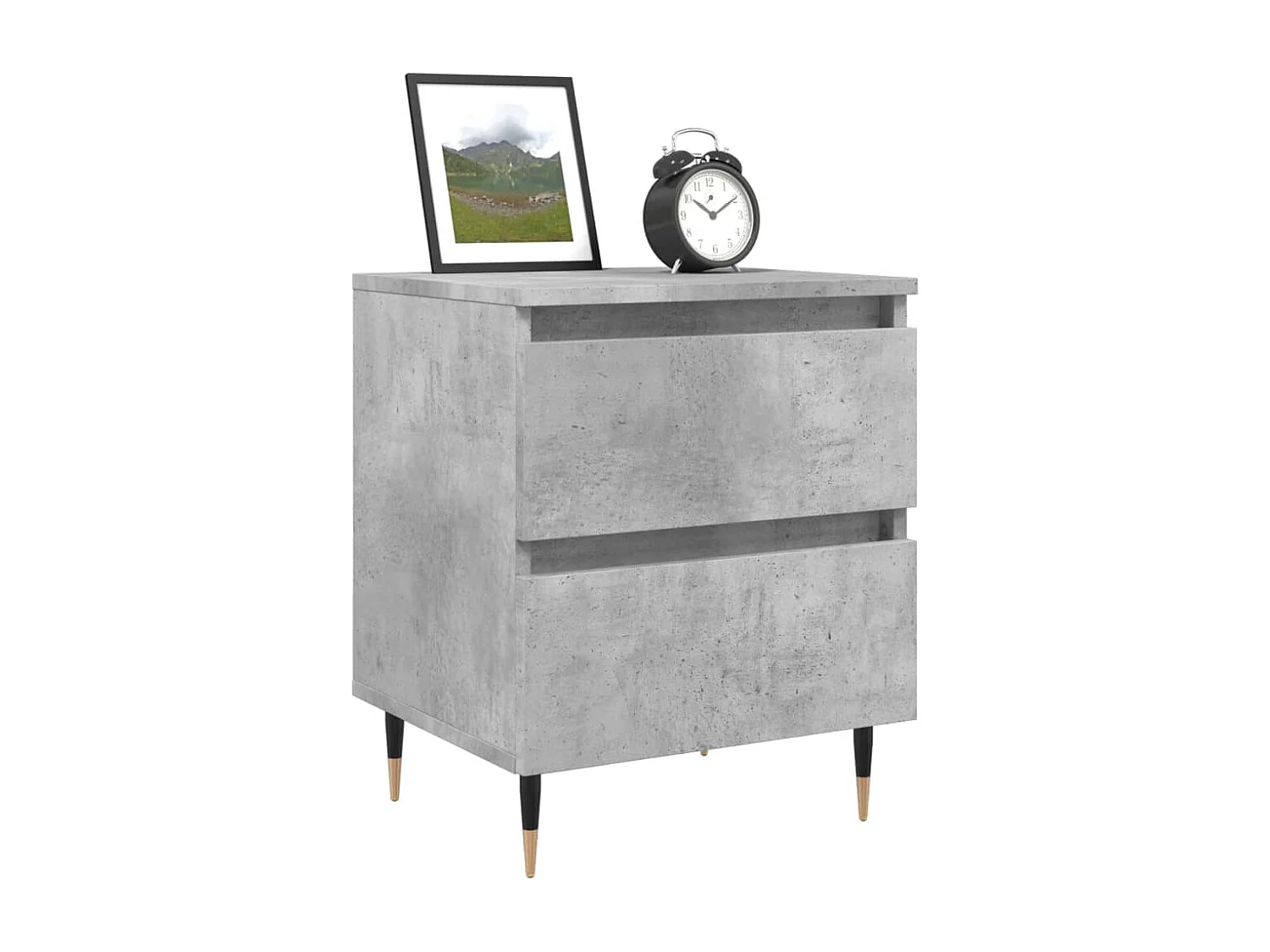 Tables de chevet 2 pièces gris béton 40x35x50 cm bois d’ingénierie