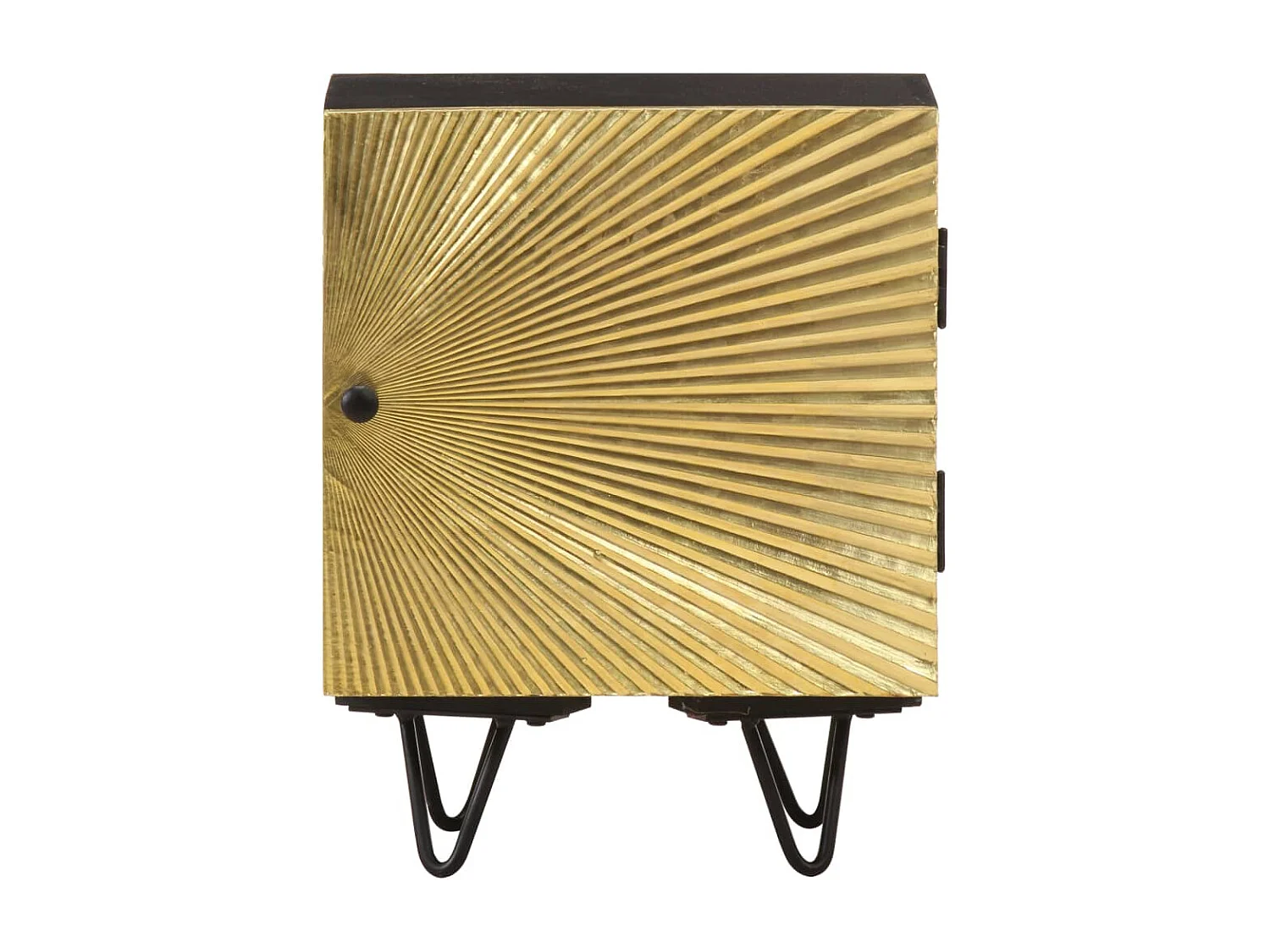 Nachtkastje met messing voorkant 40x30x50 cm massief mangohout